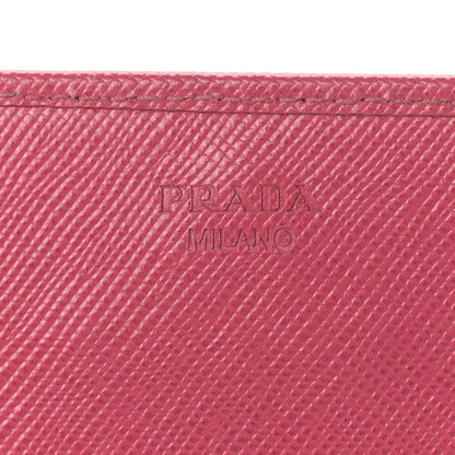Prada Saffiano Metal Oro Chain Wallet Ibisco 10 of 20