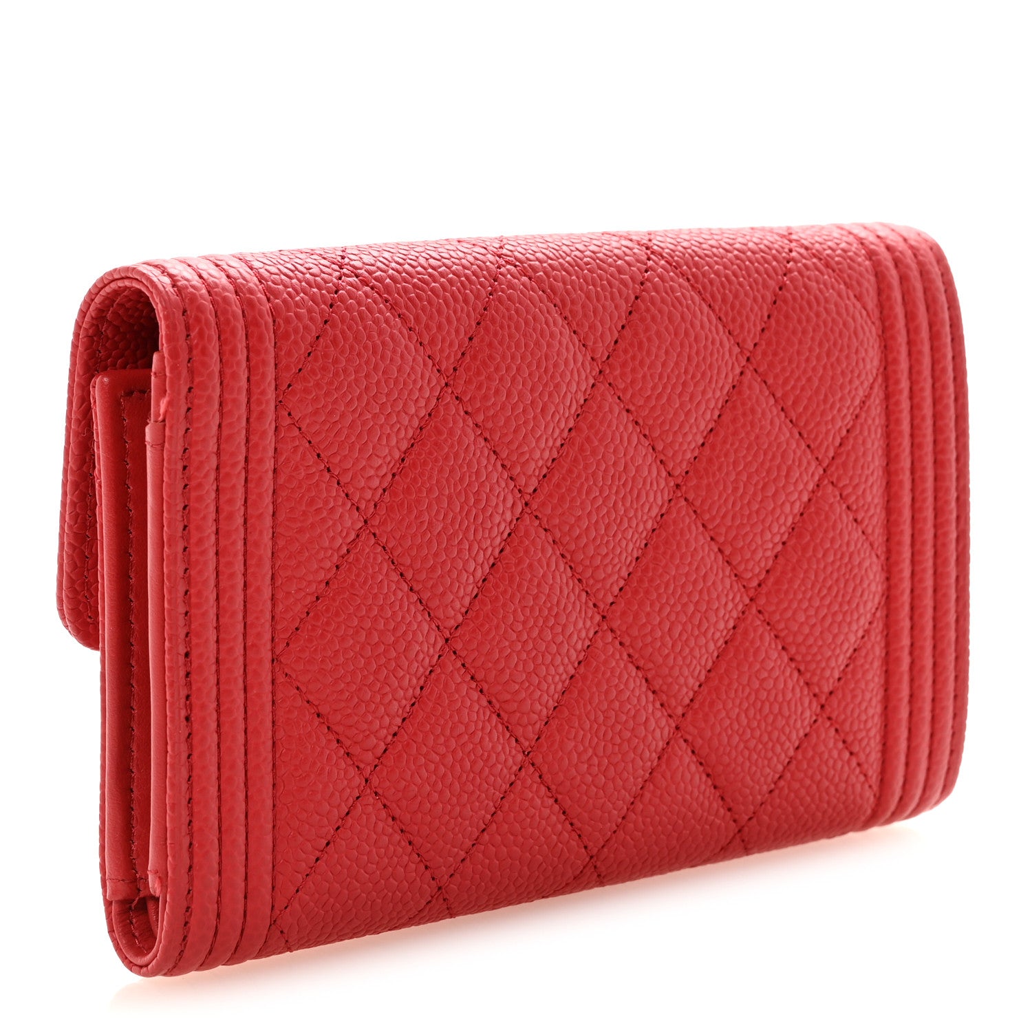 Chanel Caviar Quilted Medium Boy Flap Wallet Red 6 of 16
