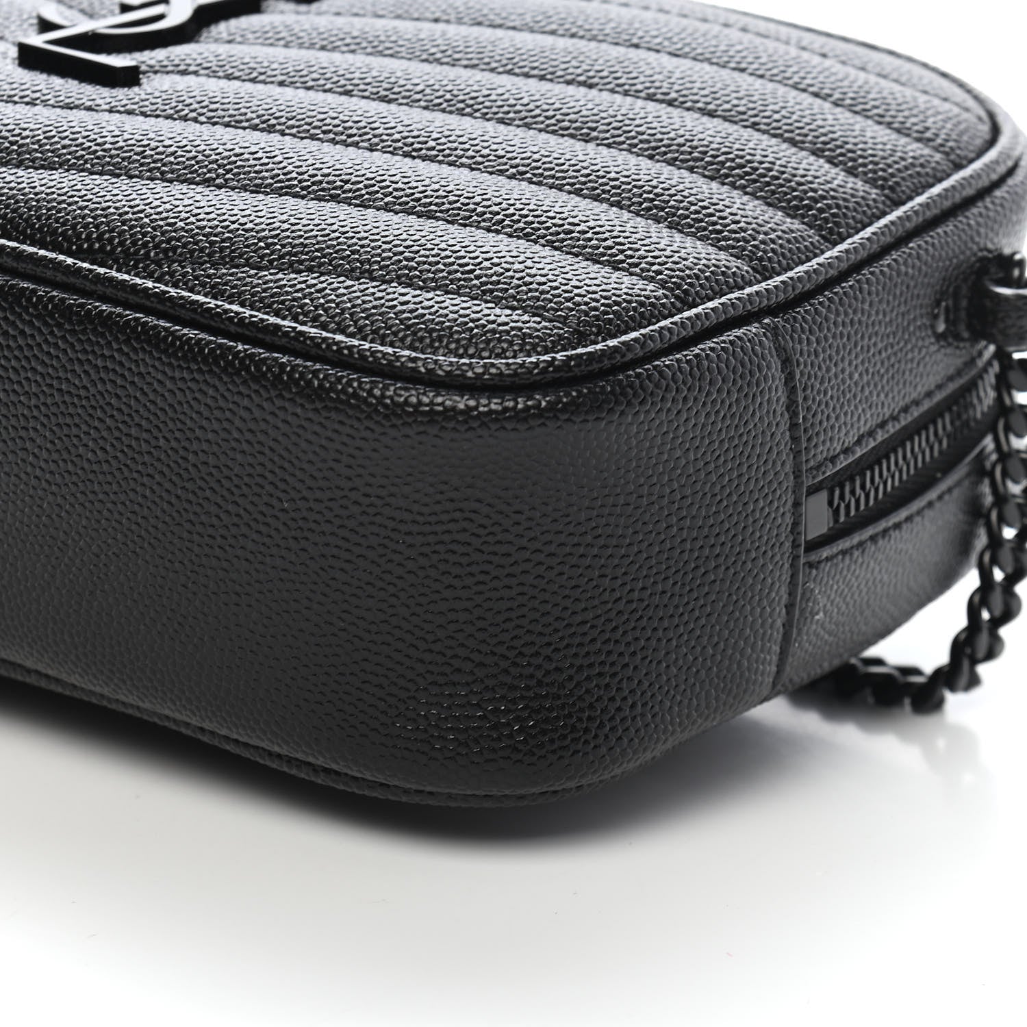 Saint Laurent Grain De Poudre Matelasse Monogram Mini Lou Camera Bag Black 7 of 7