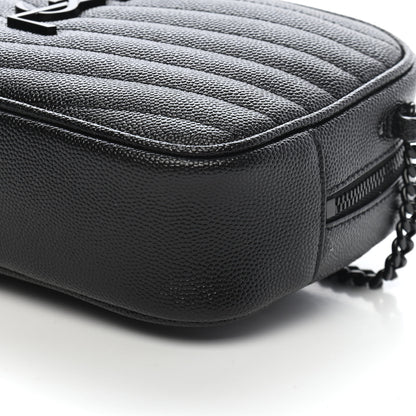 Saint Laurent Grain De Poudre Matelasse Monogram Mini Lou Camera Bag Black 7 of 7