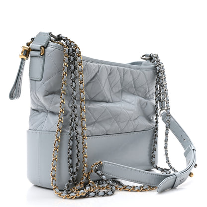 Chanel Aged Calfskin Quilted Medium Gabrielle Hobo Light Blue 3 of 10