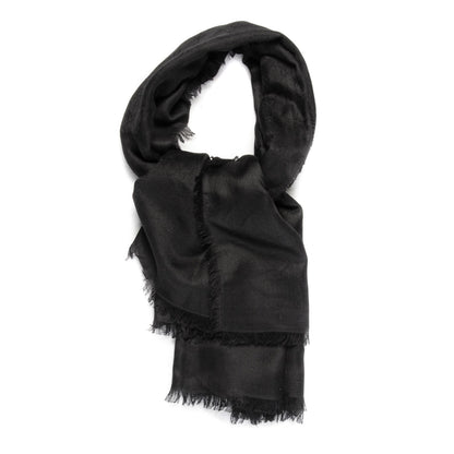 Gucci Wool Silk GG Monogram GGNat Scarf Black 1 of 6