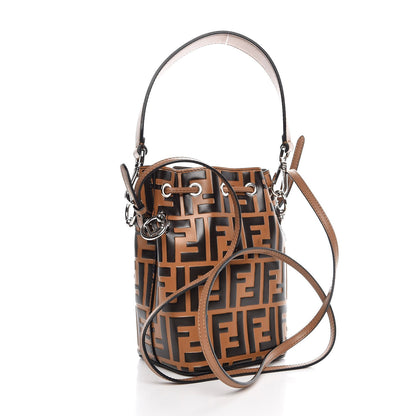 Fendi Vitello Liberty F is Fendi FF Embossed Mini Mon Tresor Bucket Bag Tobacco Black 4 of 9
