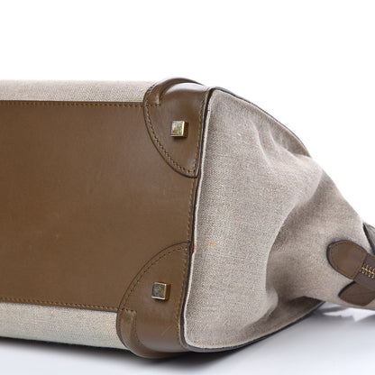Celine Natural Canvas Smooth Calfskin Mini Luggage Brown 9 of 21