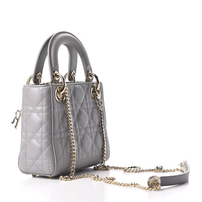 Christian Dior Lambskin Cannage Mini Lady Dior Grey 3 of 8