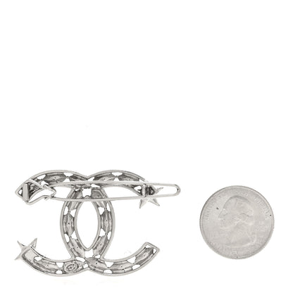 Chanel Crystal Starfall CC Hair Clip Silver 2 of 4