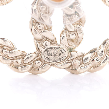 Chanel Crystal Pearls Coronation CC Earrings Gold 3 of 5