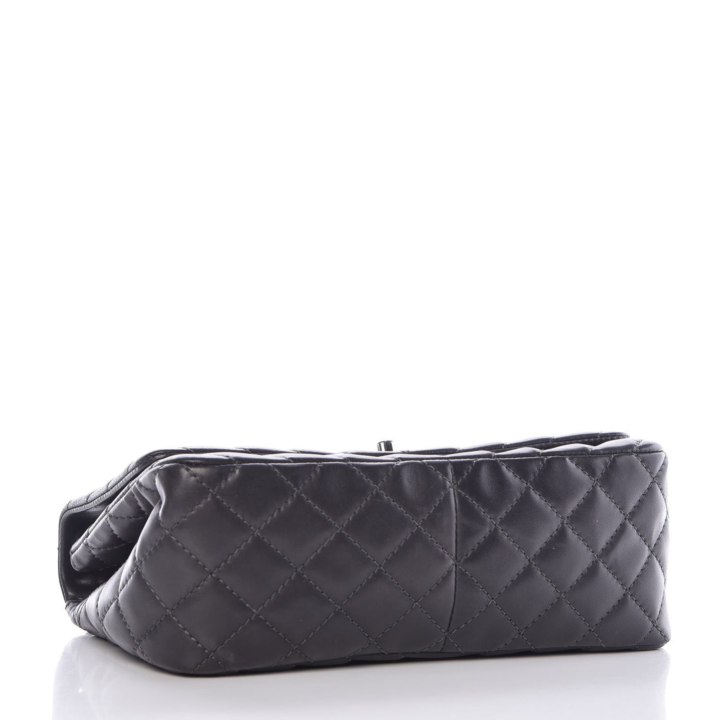 Lambskin Surpique Chevron Medium Single Flap Grey