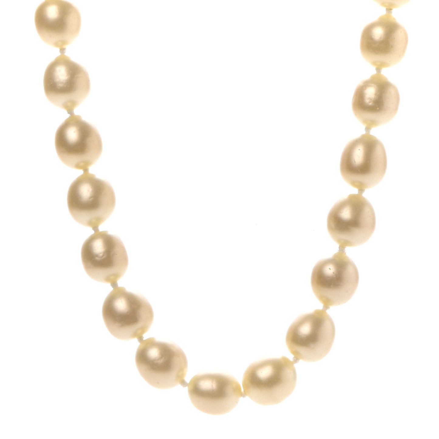 Pearl Crystal Short Necklace Gold