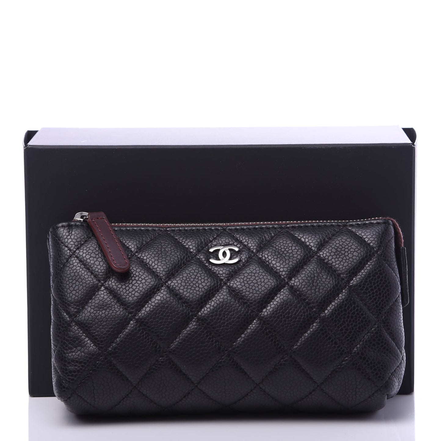 Caviar Quilted Small Cosmetic Case Black