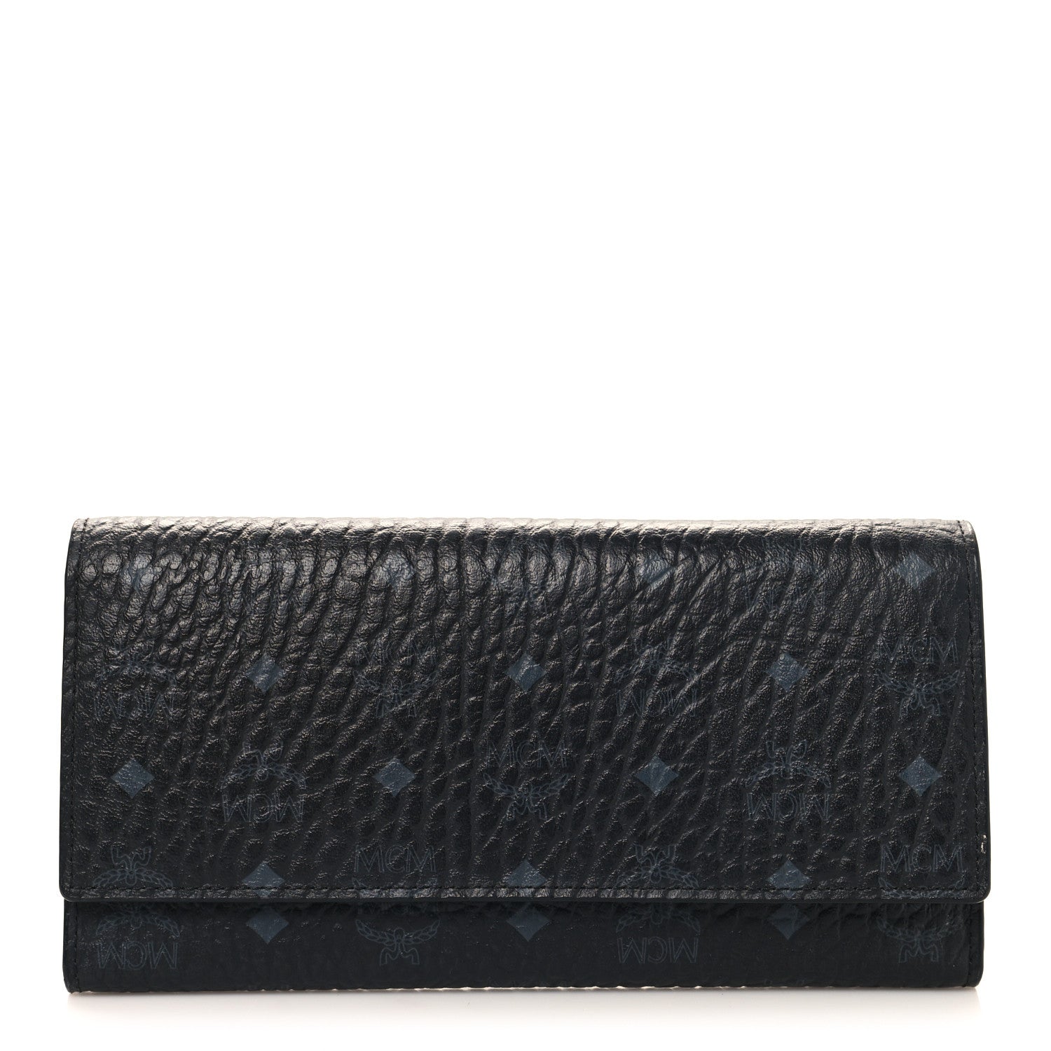 MCM Visetos Large Tri-Fold Flap Wallet Black 1 of 8