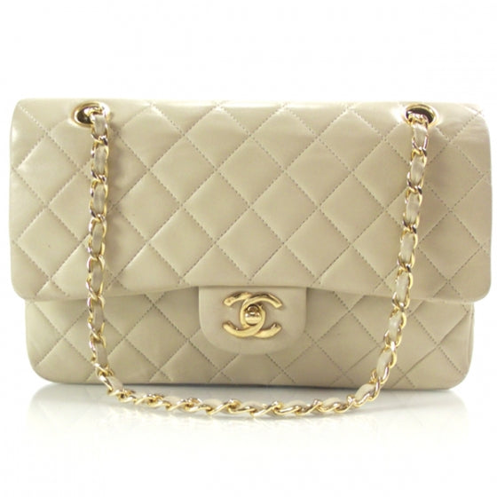 Lambskin Double Flap Light Beige
