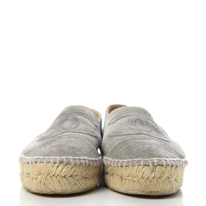 Chanel Striated Suede Espadrilles 38 Dark Grey 2 of 11