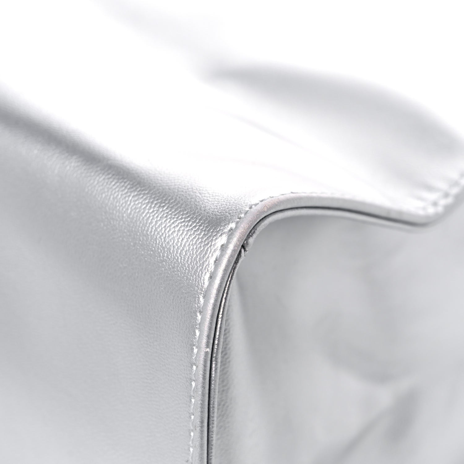 Telfar Metallic Vegan Leather Medium Shopping Bag Silver 10 of 13