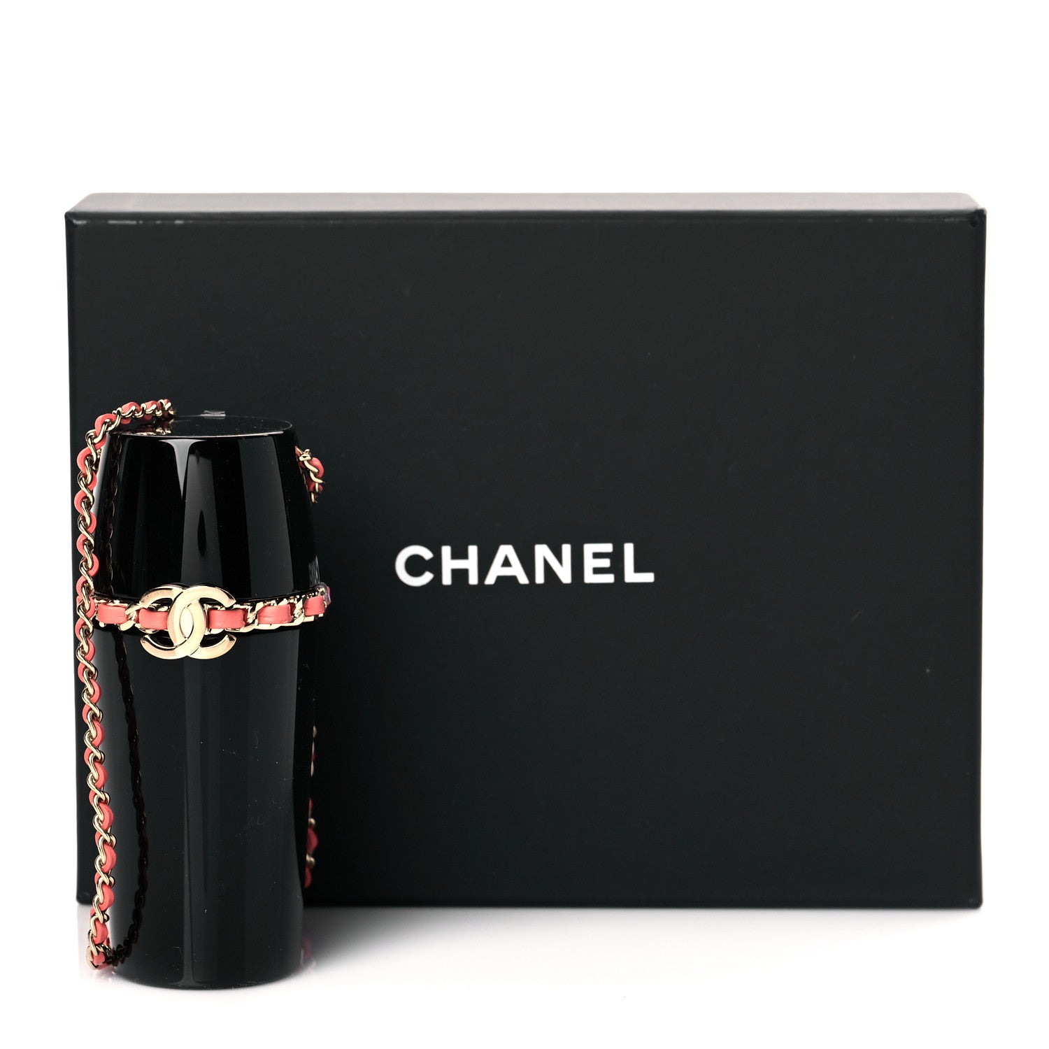 Chanel Lucite Lipstick Case On Chain Black Pink 8 of 8