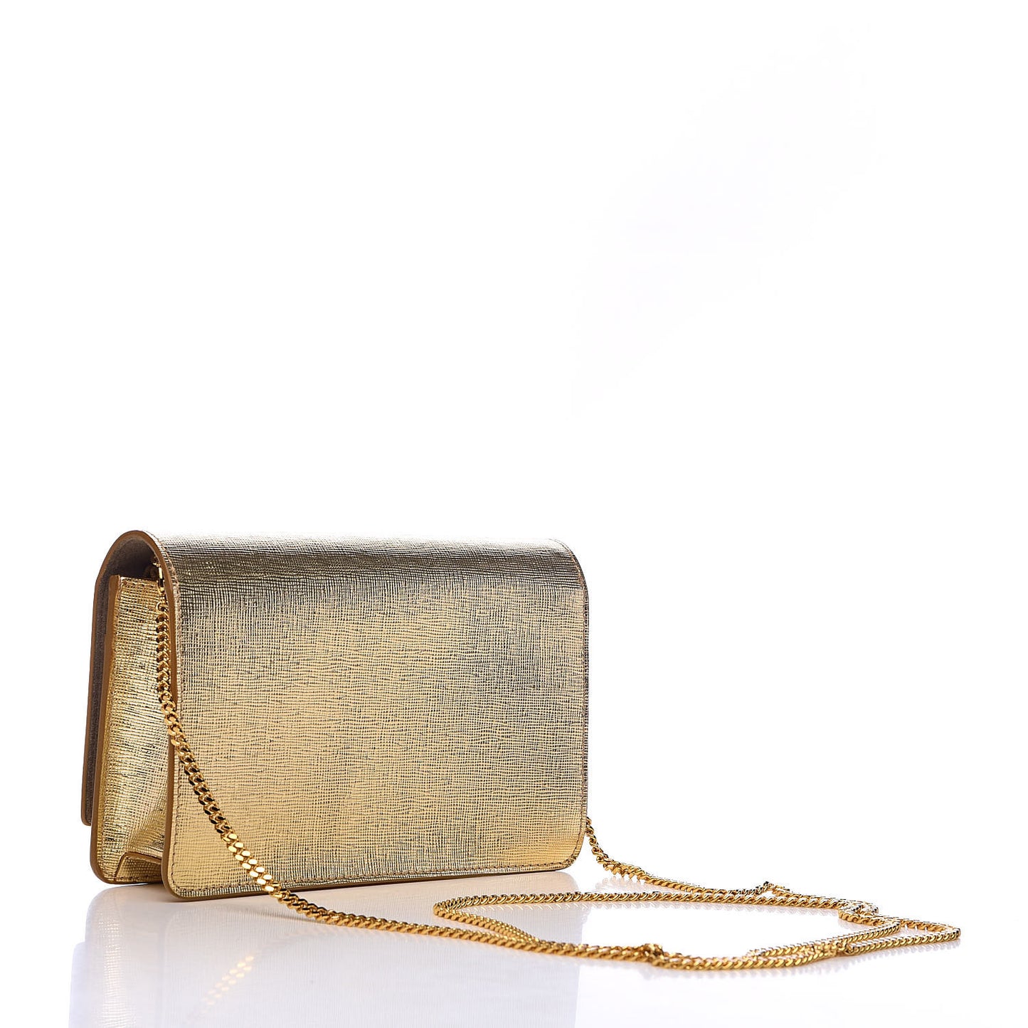 Vitello Mirror Elite Tube Wallet on Chain Gold