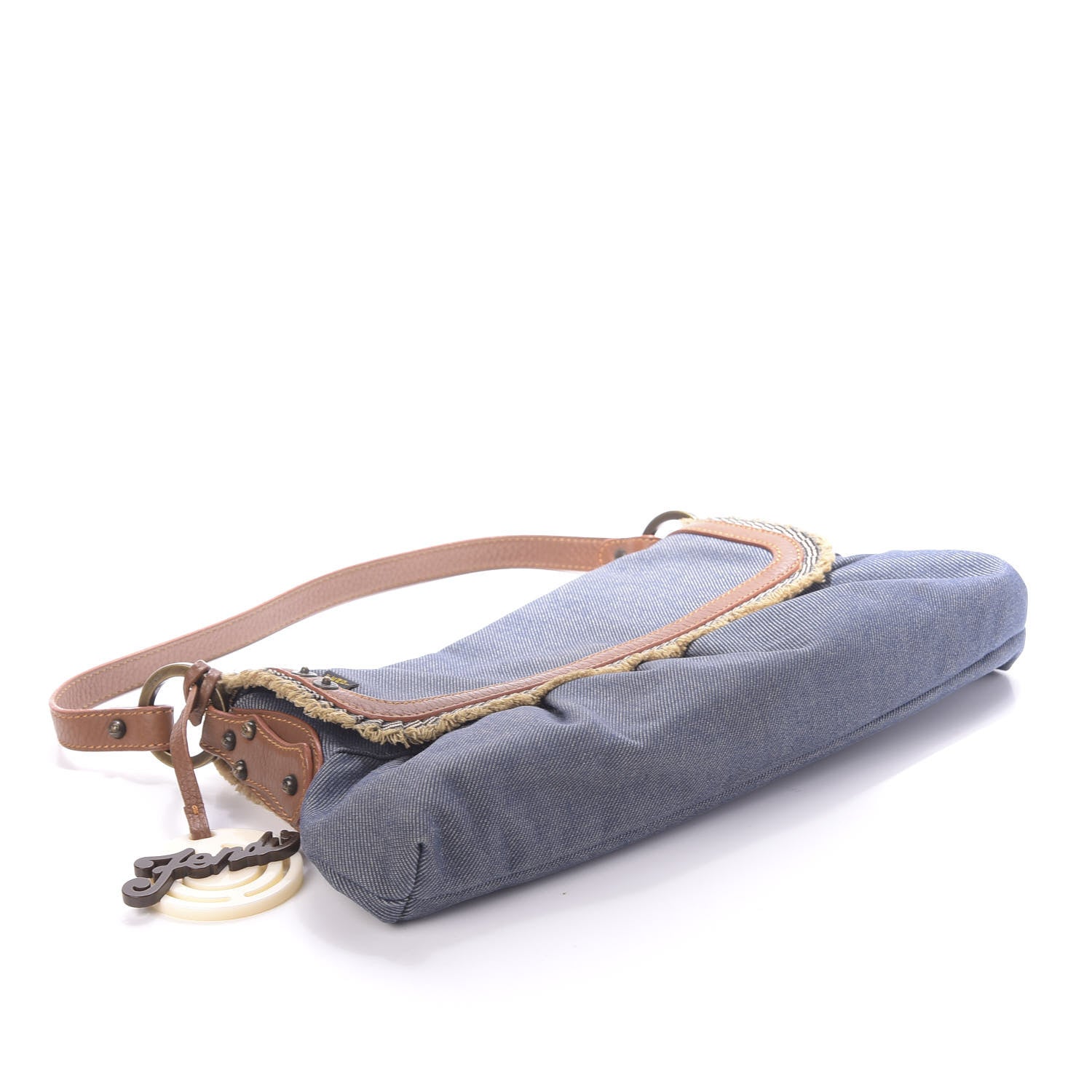 Fendi Denim Small Chef Shoulder Bag Blue 4 of 11