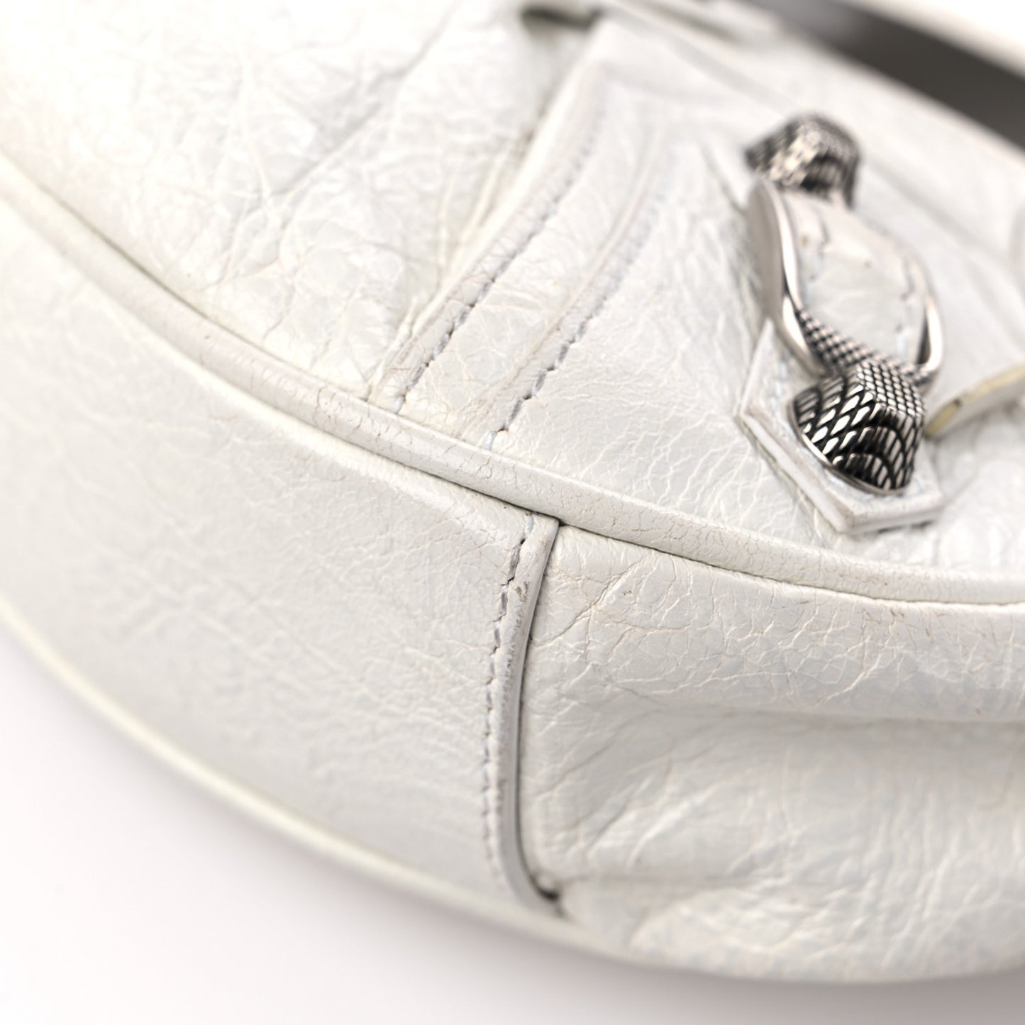 Agneau Arena Le Cagole Shoulder Bag XS Optic White
