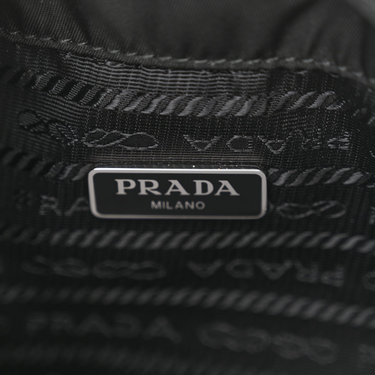 Saffiano Tessuto Nylon Vela Bucket Wristlet Black