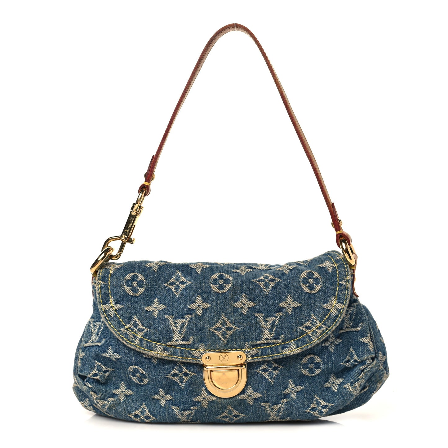 Monogram Denim Mini Pleaty Blue
