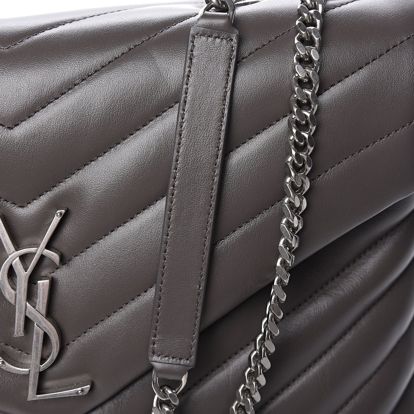 Calfskin Y Quilted Monogram Medium Loulou Chain Satchel Earth