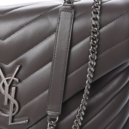 Saint Laurent Calfskin Y Quilted Monogram Medium Loulou Chain Satchel Earth 8 of 11