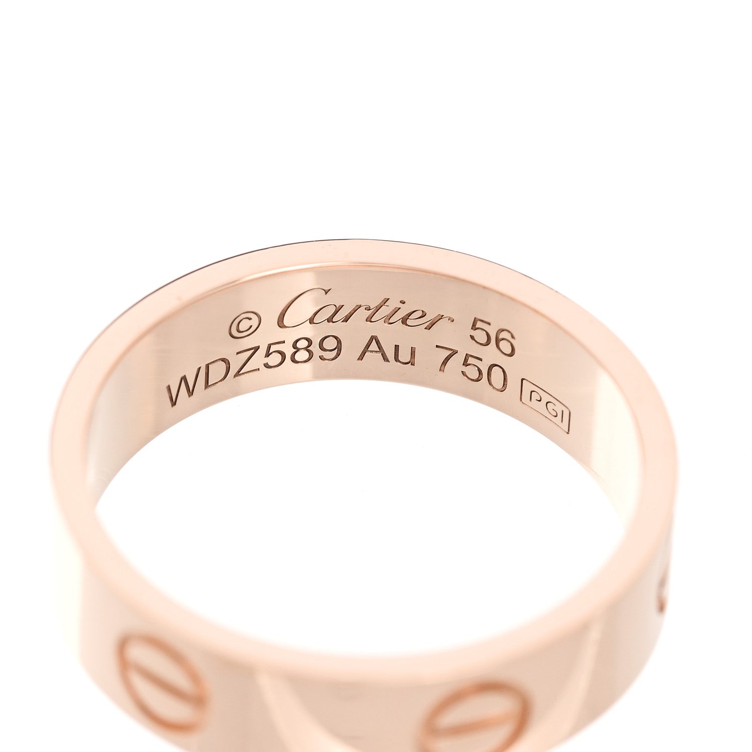 Cartier 18K Pink Gold 5.5mm LOVE Ring 56 7.75 4 of 5