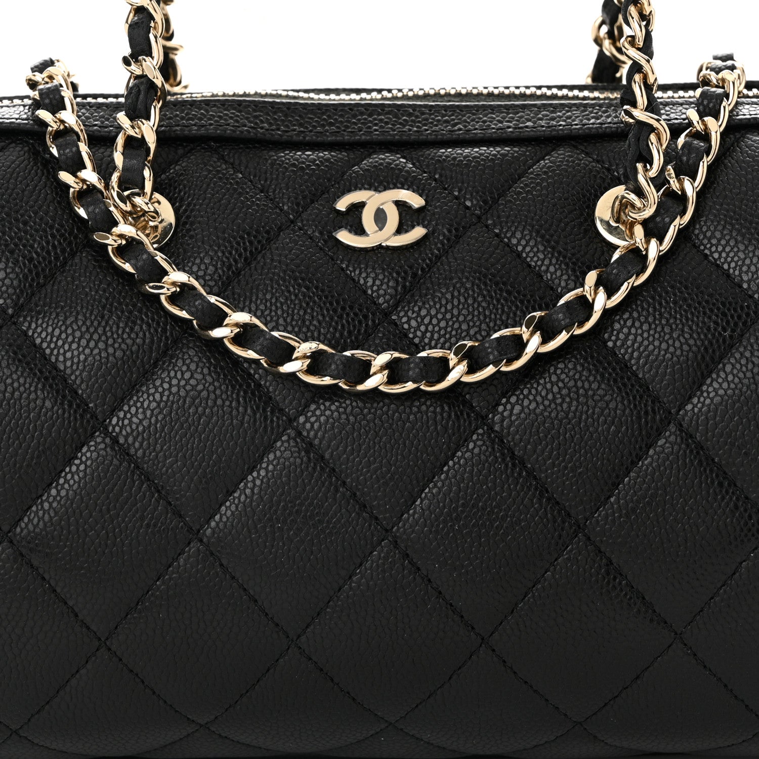 Chanel Caviar Quilted Barrel Clutch With Chain Black 8 of 11