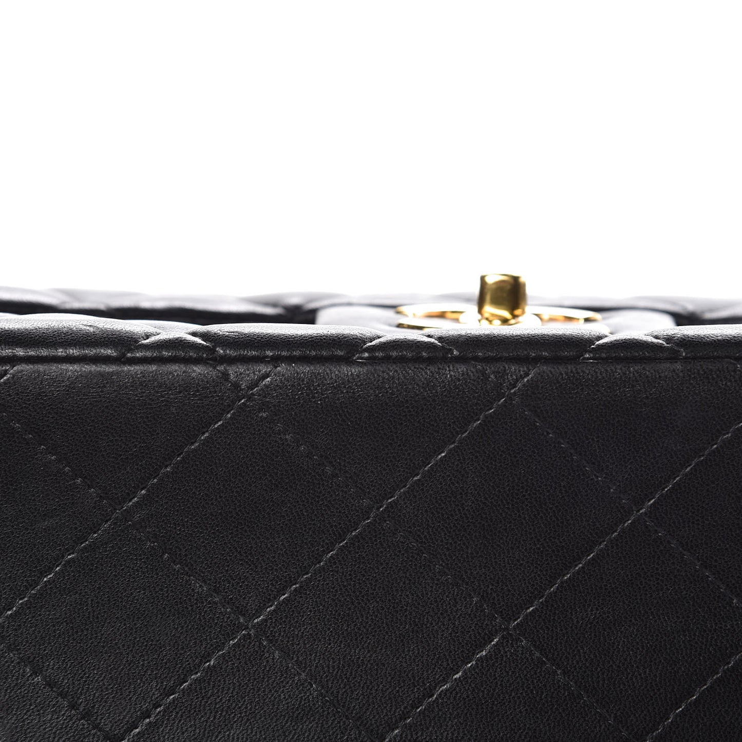 Lambskin Quilted Maxi Double Flap Black