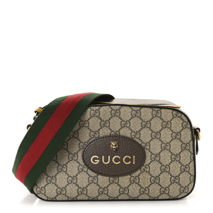 Gucci GG Supreme Monogram Web Neo Vintage Shoulder Bag Beige New Acero Crop 1 of 10