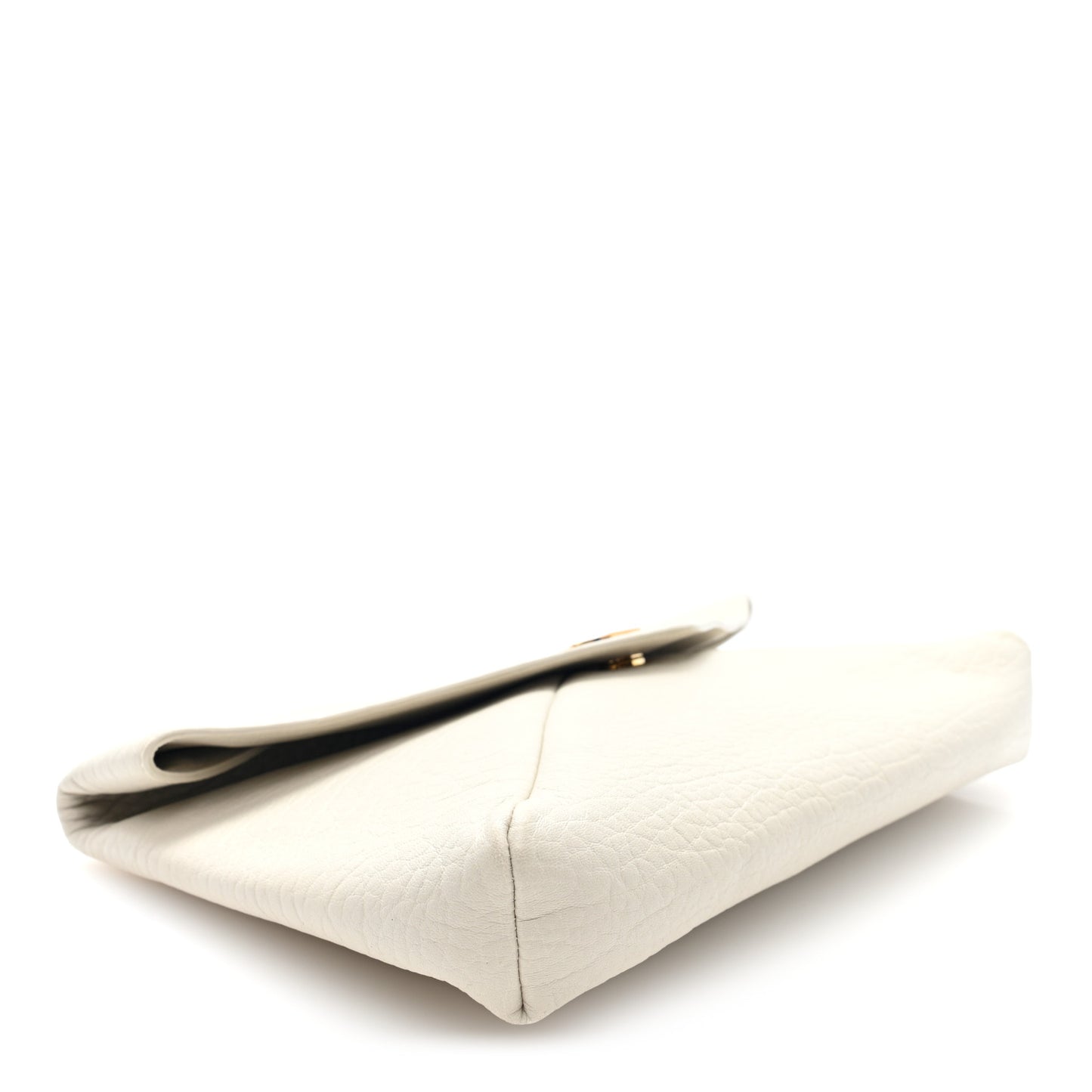 Grained Lambskin Large Cassandre Envelope Pouch Blanc Vintage