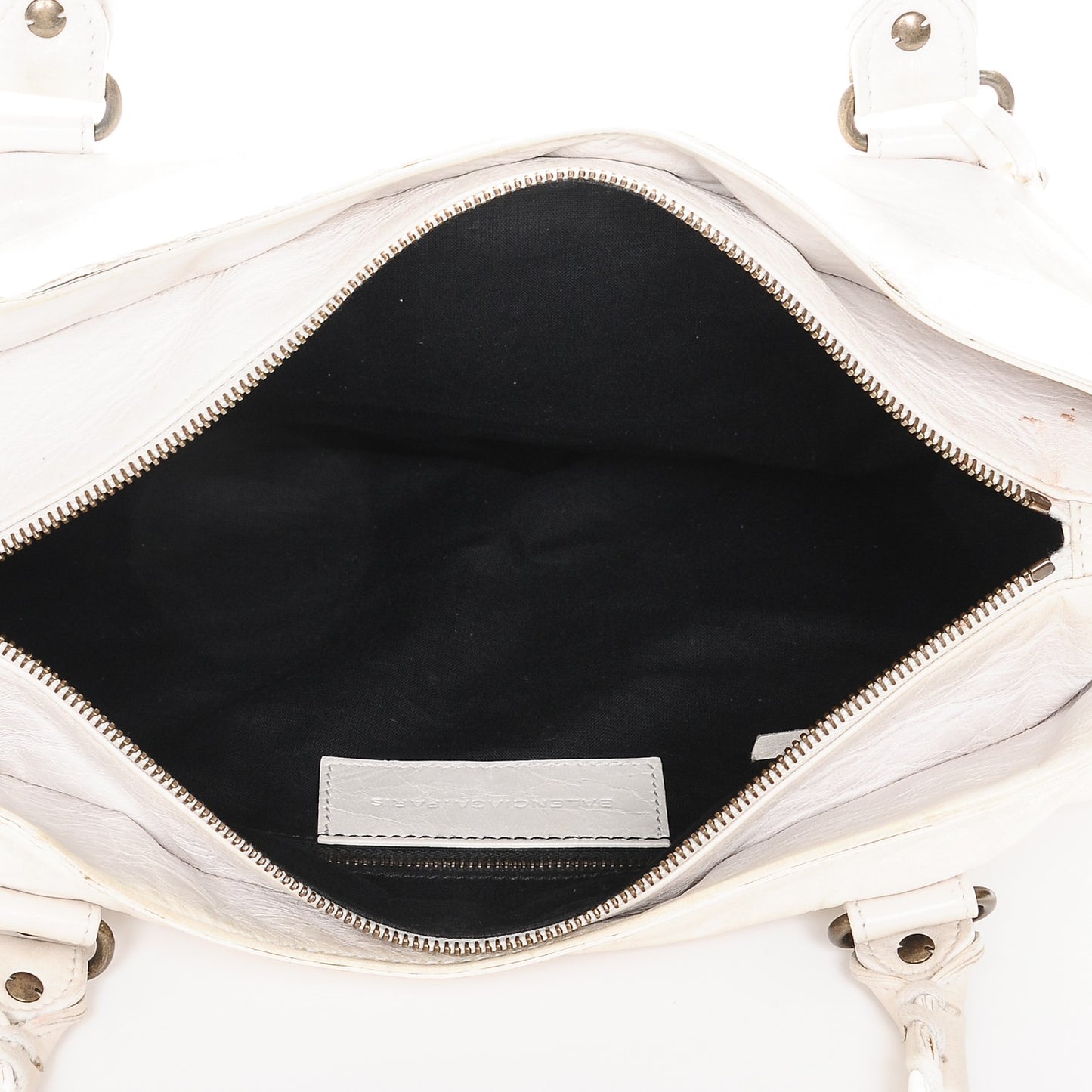 Chevre Classic Hardware Purse White