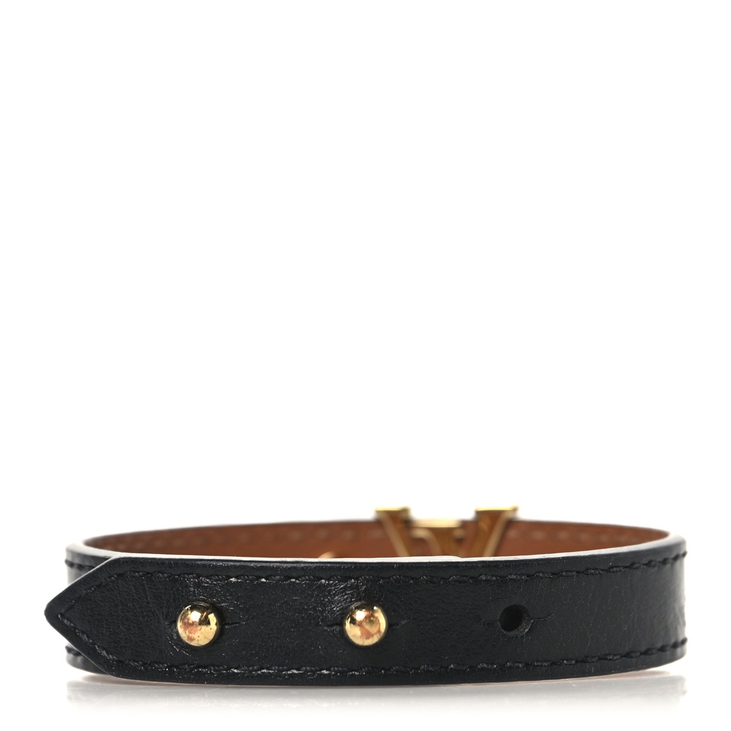 Louis Vuitton Calfskin LV Iconic Bracelet 17 Black 3 of 5