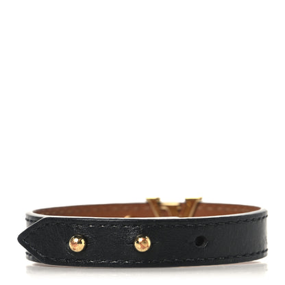 Louis Vuitton Calfskin LV Iconic Bracelet 17 Black 3 of 5