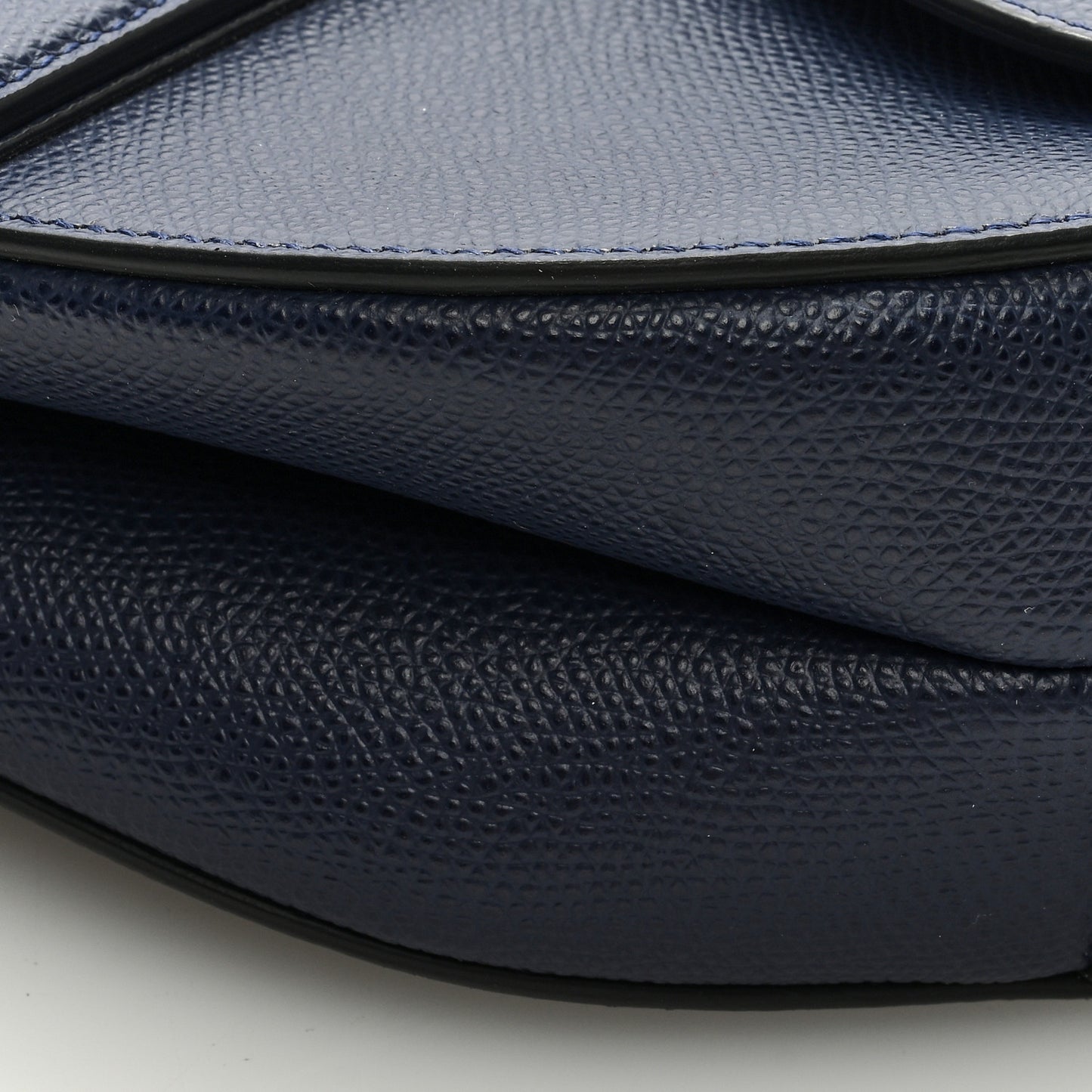 Grained Calfskin Saddle Bag Navy