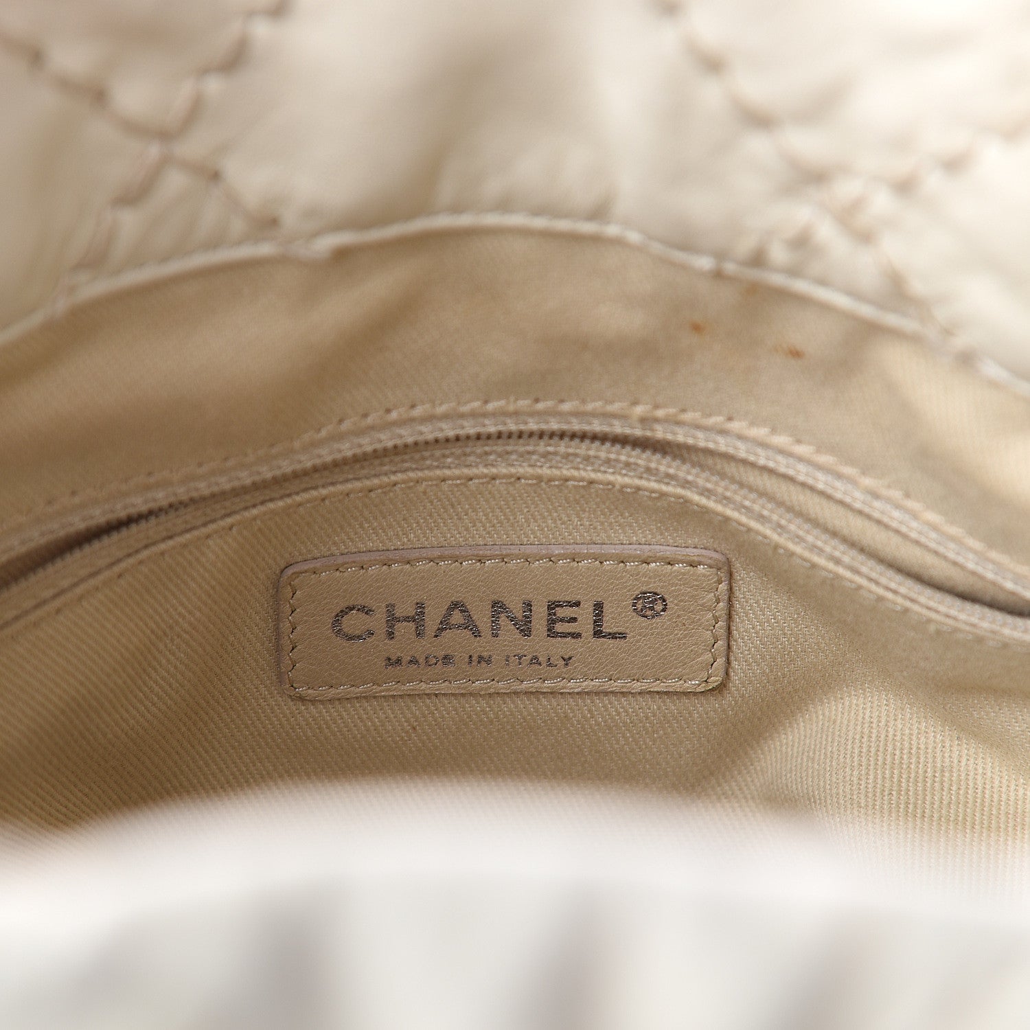 Chanel Lambskin Stitched Expandable Tote White 5 of 8