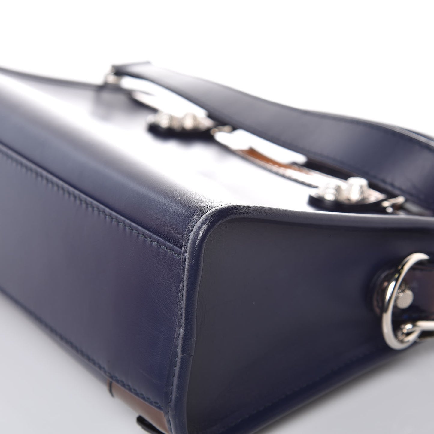 Smooth Calfskin Metallic Patent Giant 12 Silver Hardware Mini City Ultraviolet