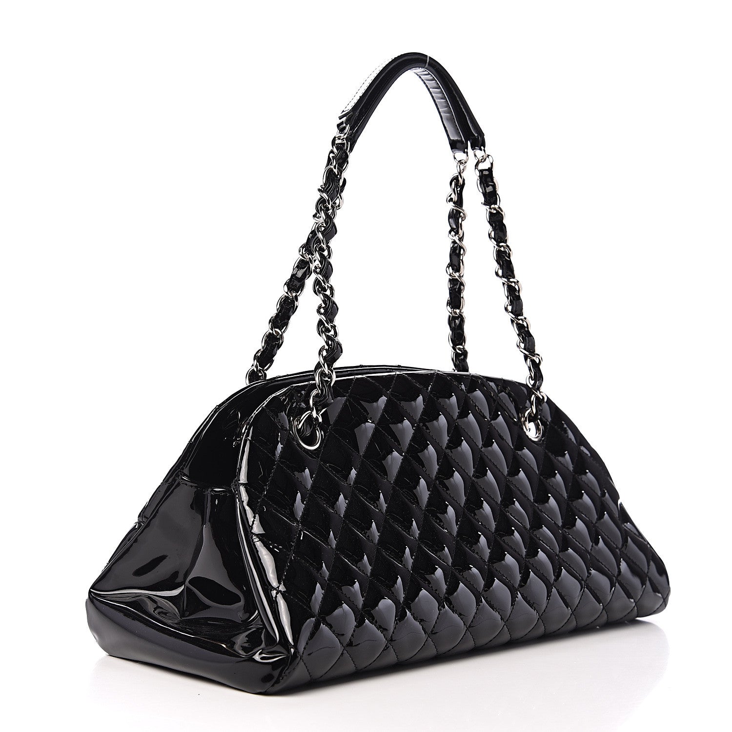 Chanel Patent Quilted Medium Just Mademoiselle Black 2 of 9