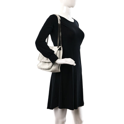 Saint Laurent Crinkled Calfskin Matelasse Monogram Medium Niki Chain Satchel Dirty White 3 of 8
