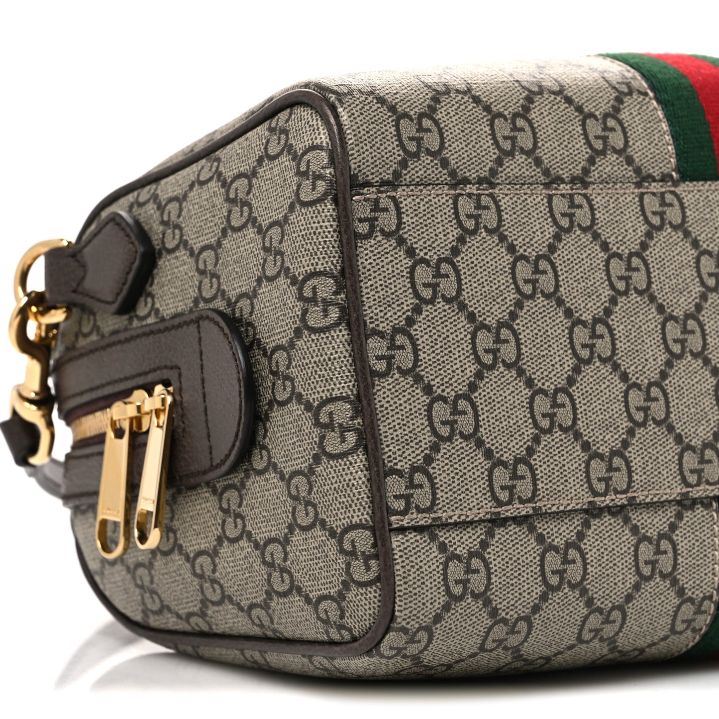 GG Supreme Monogram Web Small Ophidia Top Handle Bag Beige Ebony