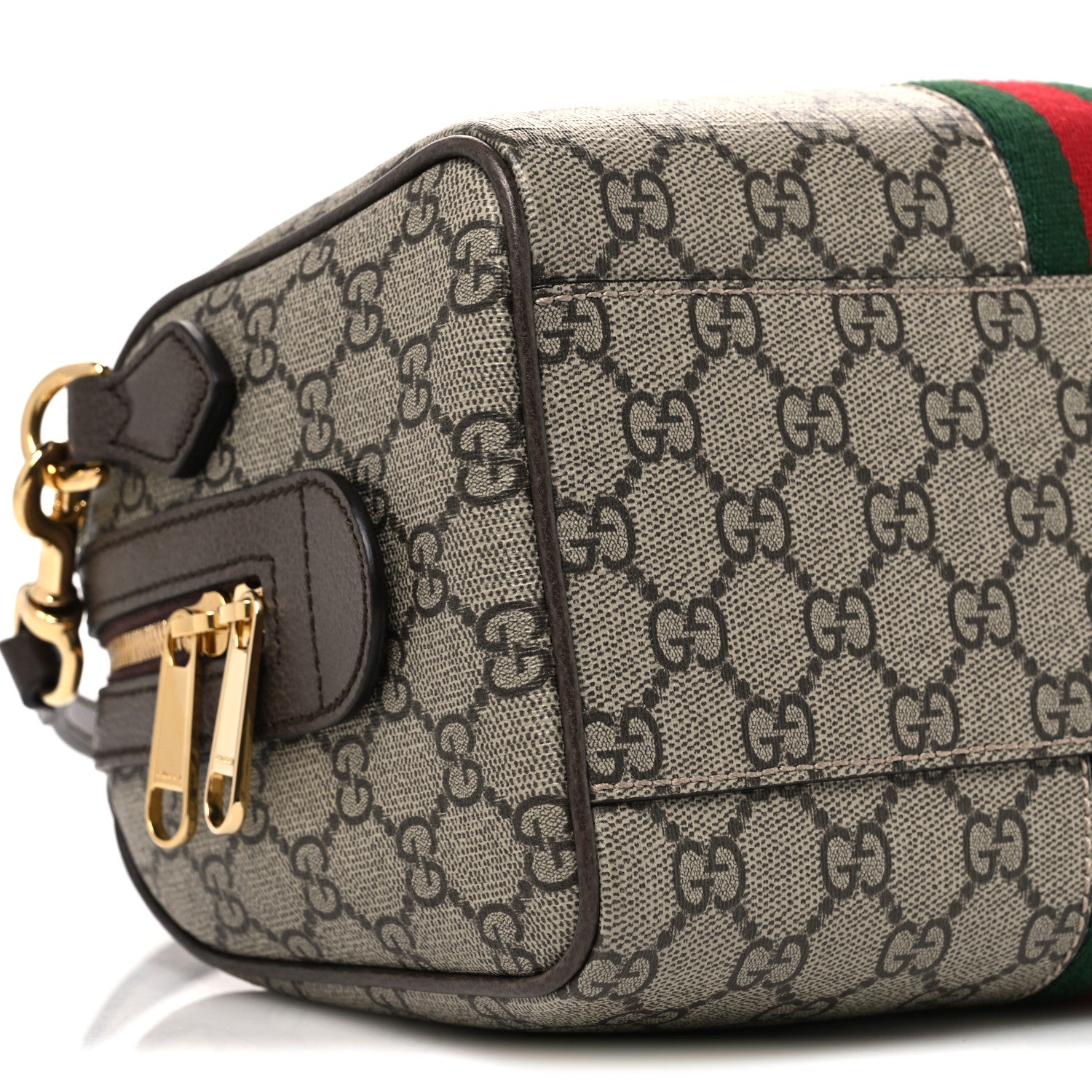 Gucci GG Supreme Monogram Web Small Ophidia Top Handle Bag Beige Ebony 9 of 10