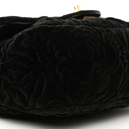 Chanel Velvet Camellia Embossed Mini Square Flap Black 10 of 12