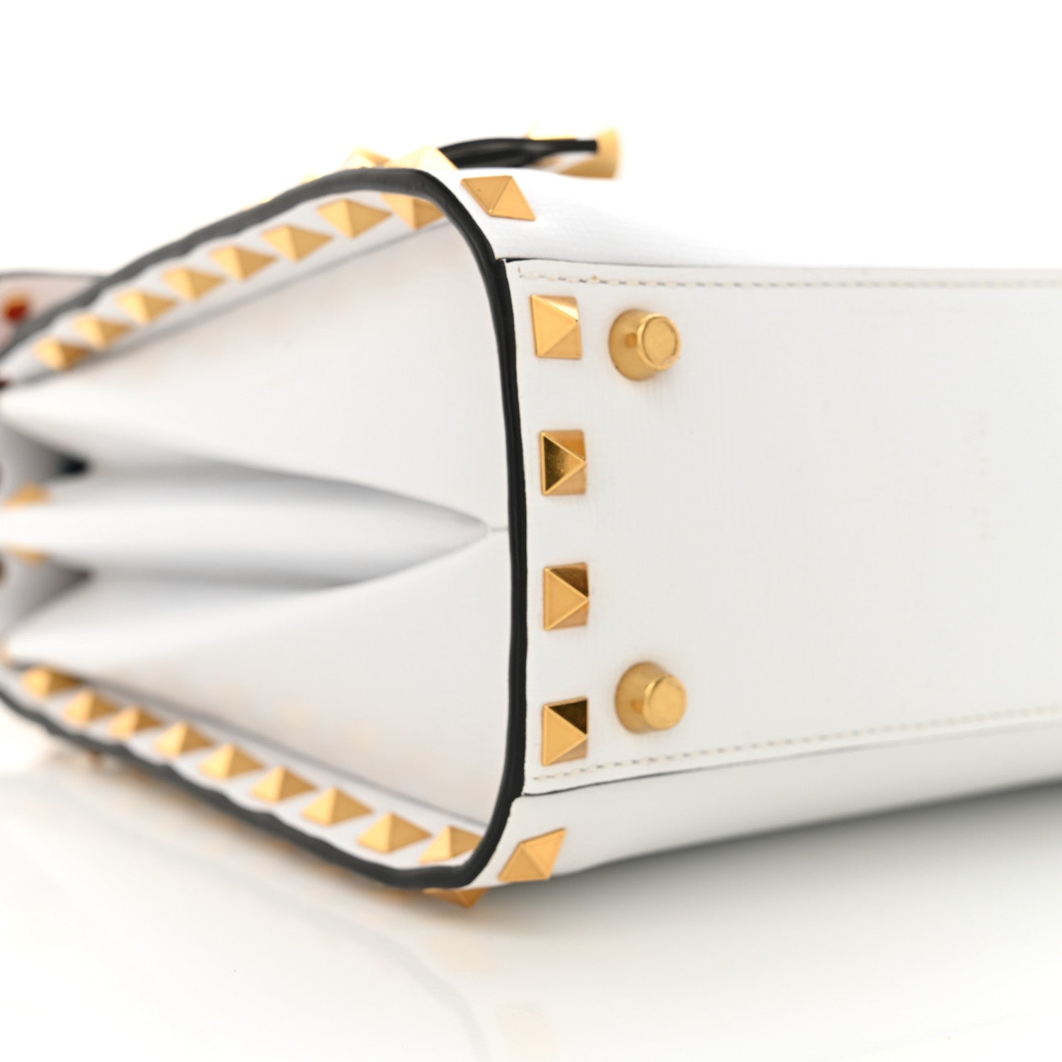 Valentino Garavani Grainy Calfskin Small Rockstud Alcove Top-Handle Flap Bag White 8 of 10