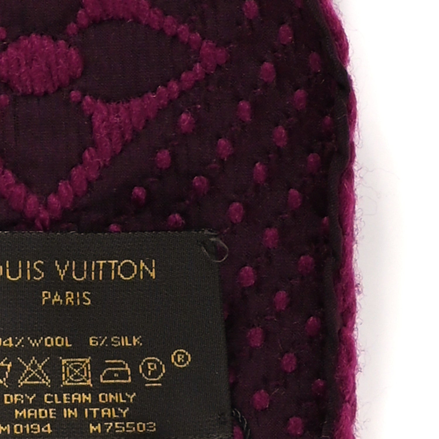 Louis Vuitton Wool Silk Logomania Scarf Cherry 4 of 5