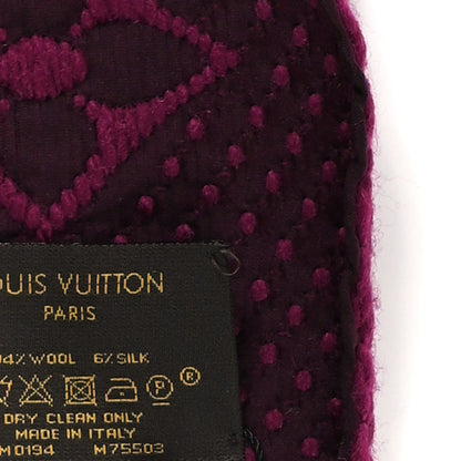 Louis Vuitton Wool Silk Logomania Scarf Cherry 4 of 5