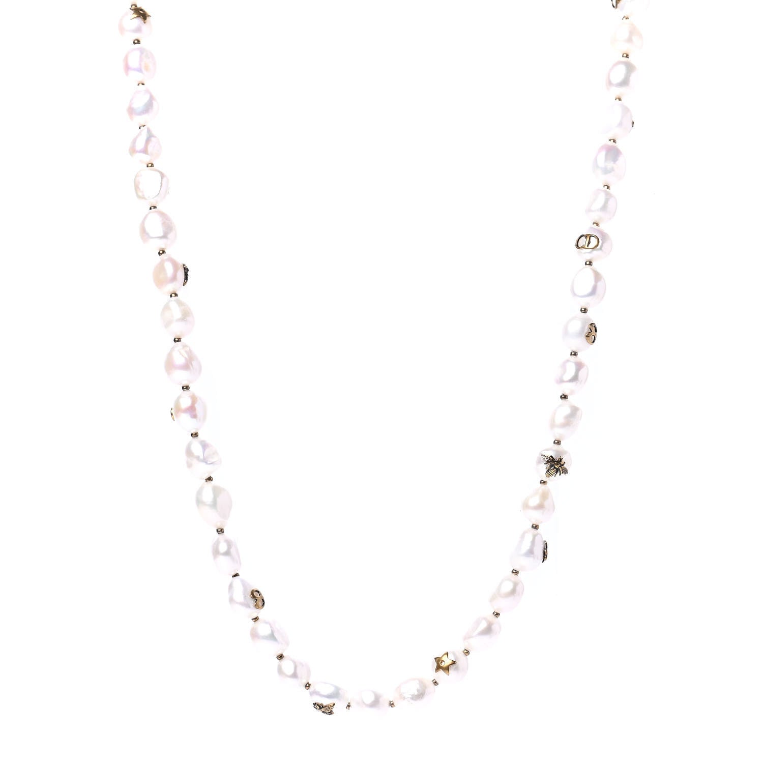 Christian Dior Pearl Long Necklace Gold 1 of 5