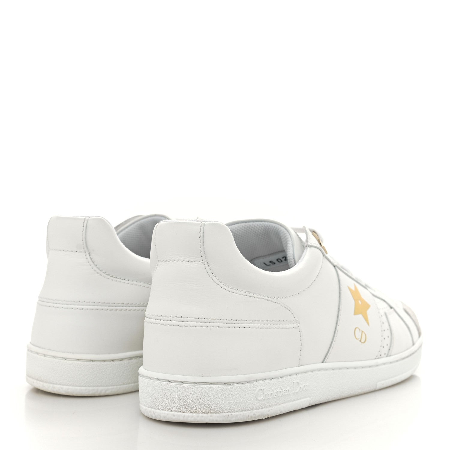 Christian Dior Calfskin Suede Dior Star Low Top Sneakers 38.5 White Gold 4 of 10