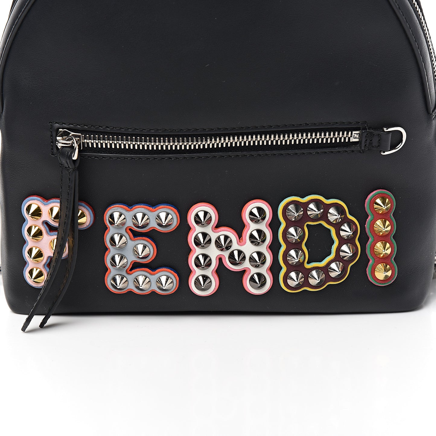 Vitello Century Fun Fair Metal Studded Mini Backpack Black Multicolor