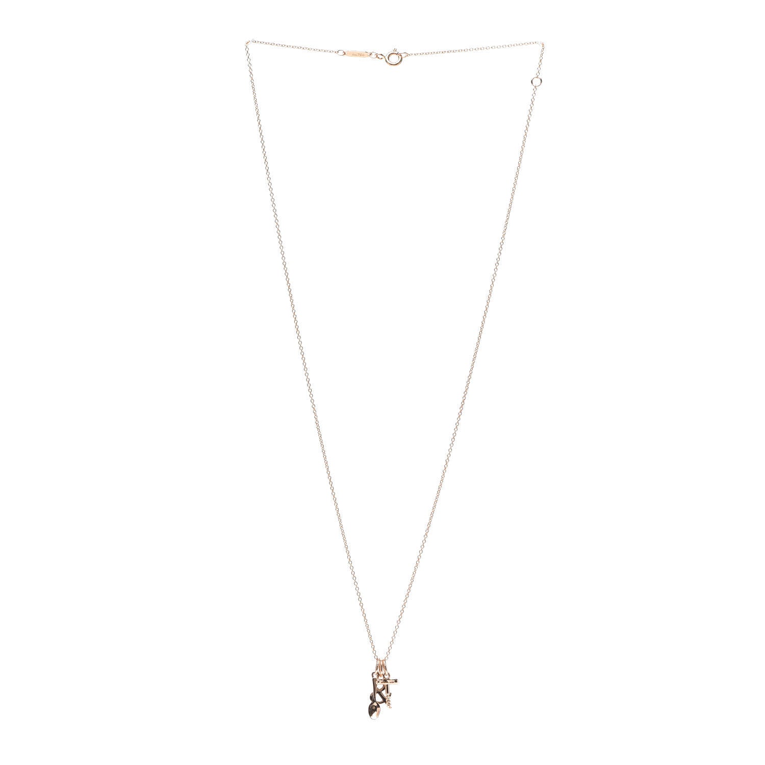 Tiffany 18K Rose Gold Wine and Dine Pendant Necklace 3 of 6