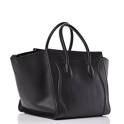 Celine Supple Calfskin Medium Phantom Luggage Black 3 of 9